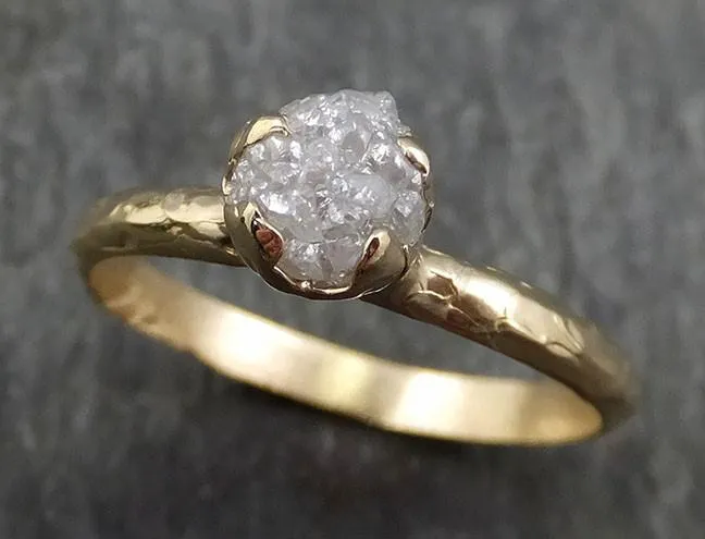 raw diamond engagement ring rough uncut diamond solitaire recycled 14k yellow gold conflict free diamond wedding promise byangeline 0412 Alternative Engagement