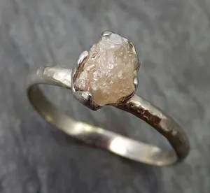 raw rough uncut diamond engagement ring rough diamond solitaire 14k white gold conflict free diamond wedding promise byangeline 0268 Alternative Engagement