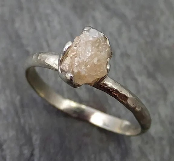 raw rough uncut diamond engagement ring rough diamond solitaire 14k white gold conflict free diamond wedding promise byangeline 0268 Alternative Engagement