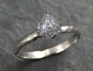 raw rough uncut diamond engagement ring rough diamond solitaire 14k white gold conflict free diamond wedding promise byangeline 0362 Alternative Engagement