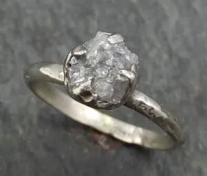 raw rough uncut diamond engagement ring rough diamond solitaire 14k white gold conflict free diamond wedding promise byangeline 0379 Alternative Engagement