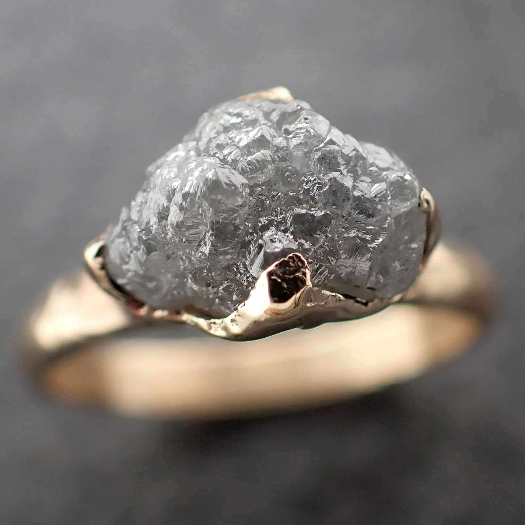 Raw Rough UnCut Diamond Engagement Ring Rough Diamond Solitaire Recycled 14k gold Conflict Free Diamond Wedding byAngeline 3207