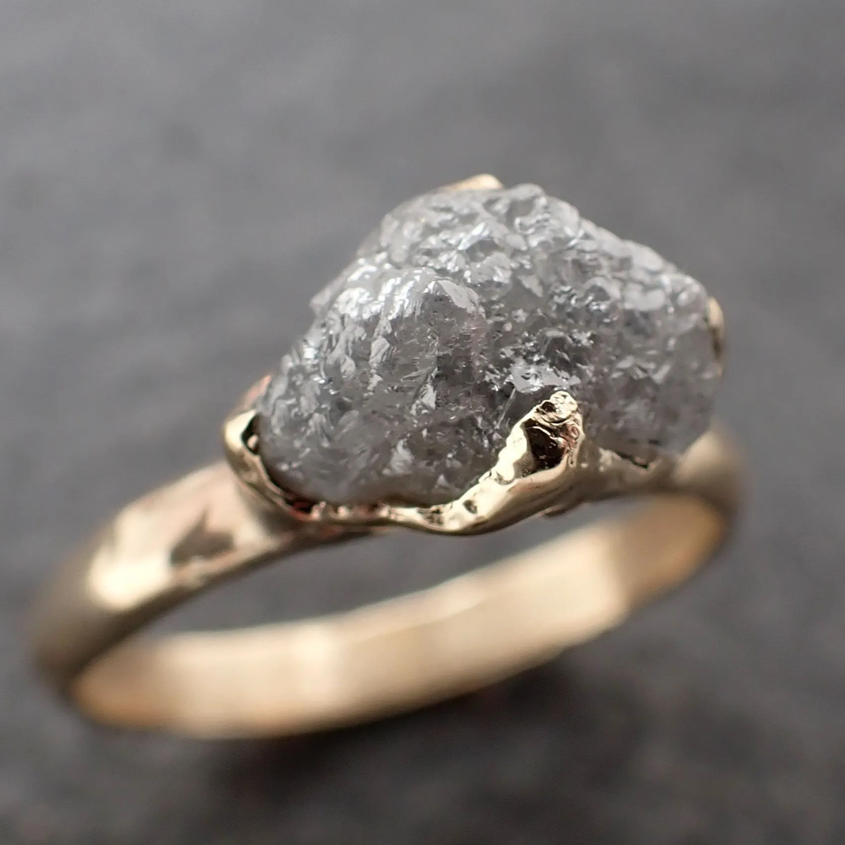 Raw Rough UnCut Diamond Engagement Ring Rough Diamond Solitaire Recycled 14k gold Conflict Free Diamond Wedding byAngeline 3207