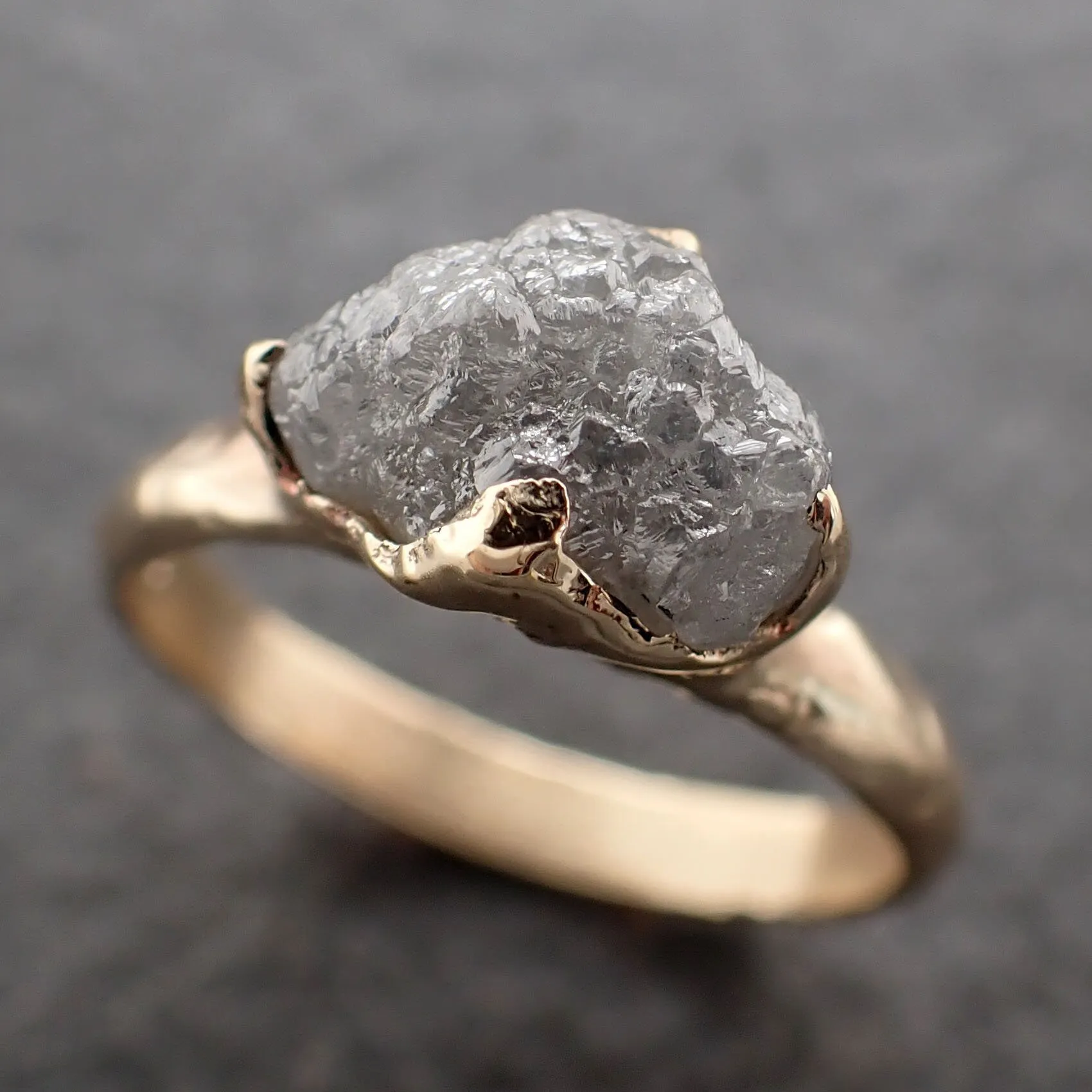 Raw Rough UnCut Diamond Engagement Ring Rough Diamond Solitaire Recycled 14k gold Conflict Free Diamond Wedding byAngeline 3207