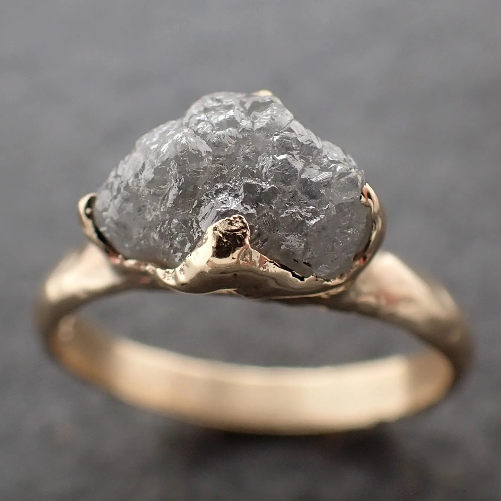 Raw Rough UnCut Diamond Engagement Ring Rough Diamond Solitaire Recycled 14k gold Conflict Free Diamond Wedding byAngeline 3207