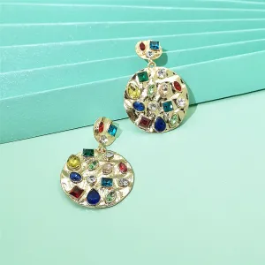 Red Multicolor Crystal & 18K Gold-Plated Drop Earrings