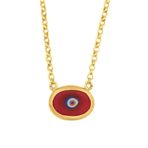 Red Protection Juju Evil Eye Choker in 18K Gold