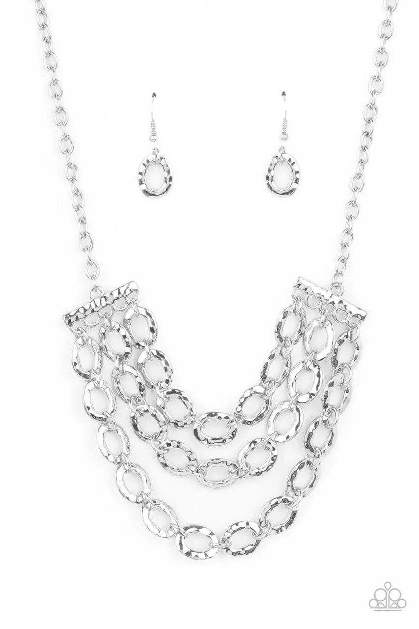 Repeat After Me Silver Paparazzi Necklace
