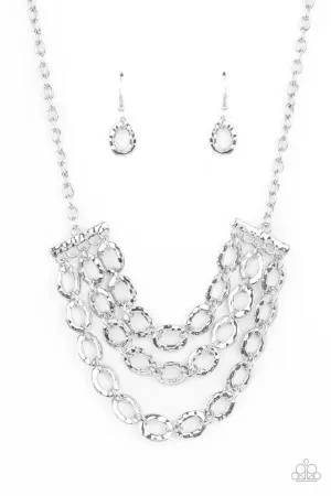 Repeat After Me Silver Paparazzi Necklace