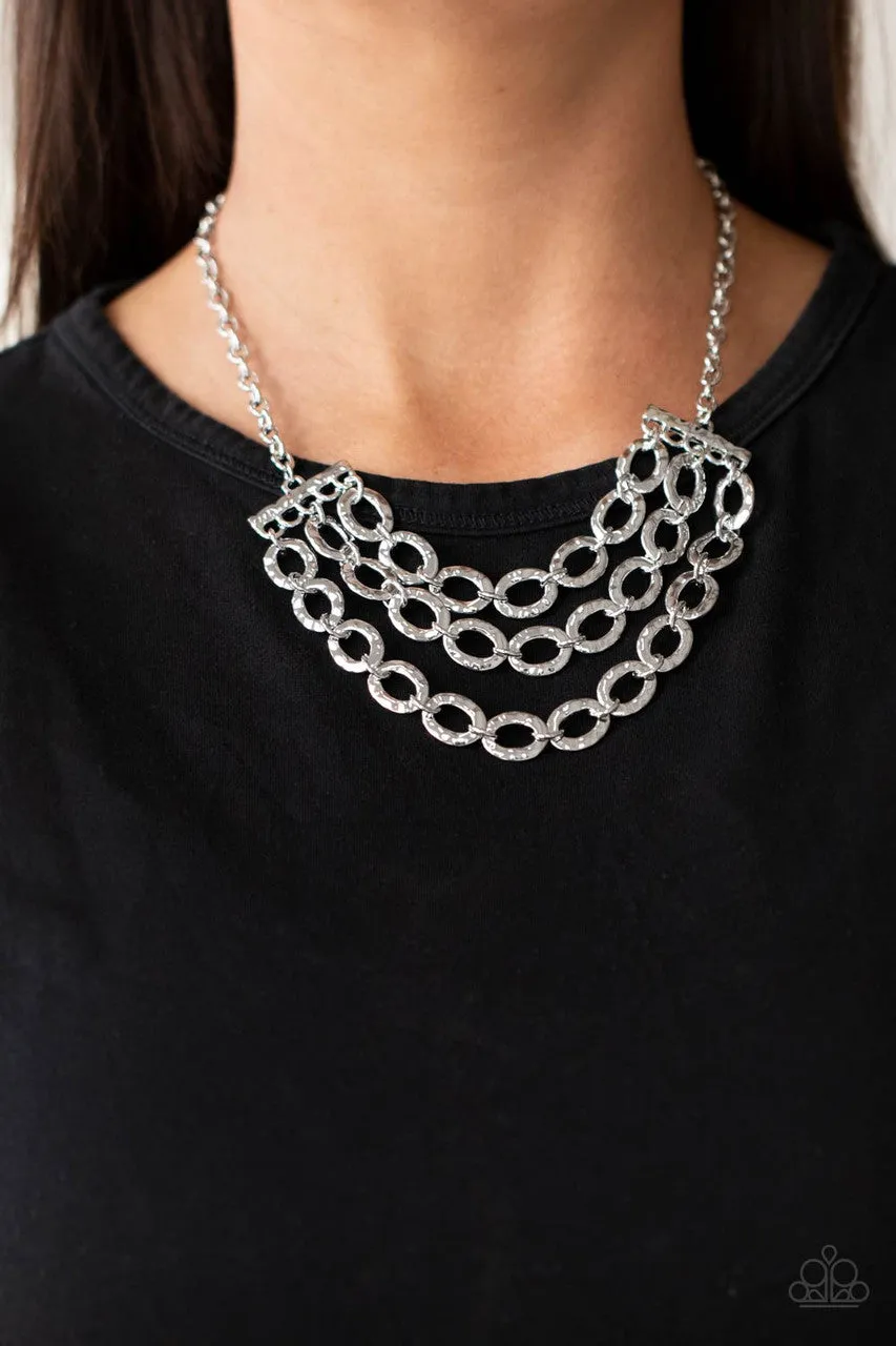 Repeat After Me Silver Paparazzi Necklace