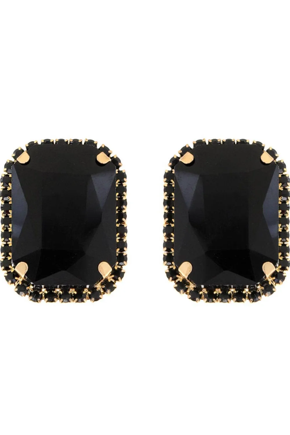Rhinestone Octagon Cut Crystal Stud Earrings