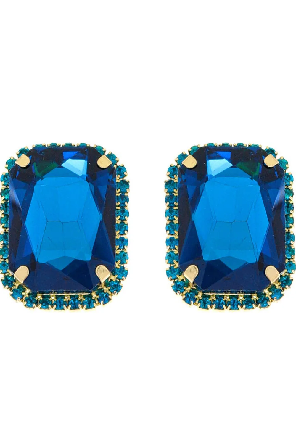 Rhinestone Octagon Cut Crystal Stud Earrings