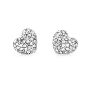 RHODIUM HEART CRYTAL STUD  EARRINGS #SWR-CP5725RHO (GD7)