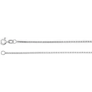 Rhodium-Plated Sterling Silver 1.3 mm Diamond Cut Box 7" Chain with Spring Ring