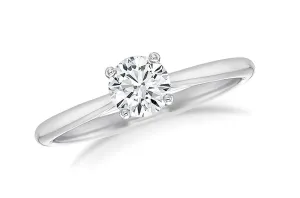 Ring 18kt Gold GIA Round Diamond 0.62cts Solitaire