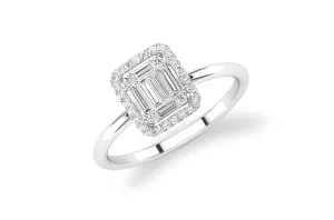Ring 18kt White Gold Diamonds Illusion Halo 0,17 cts