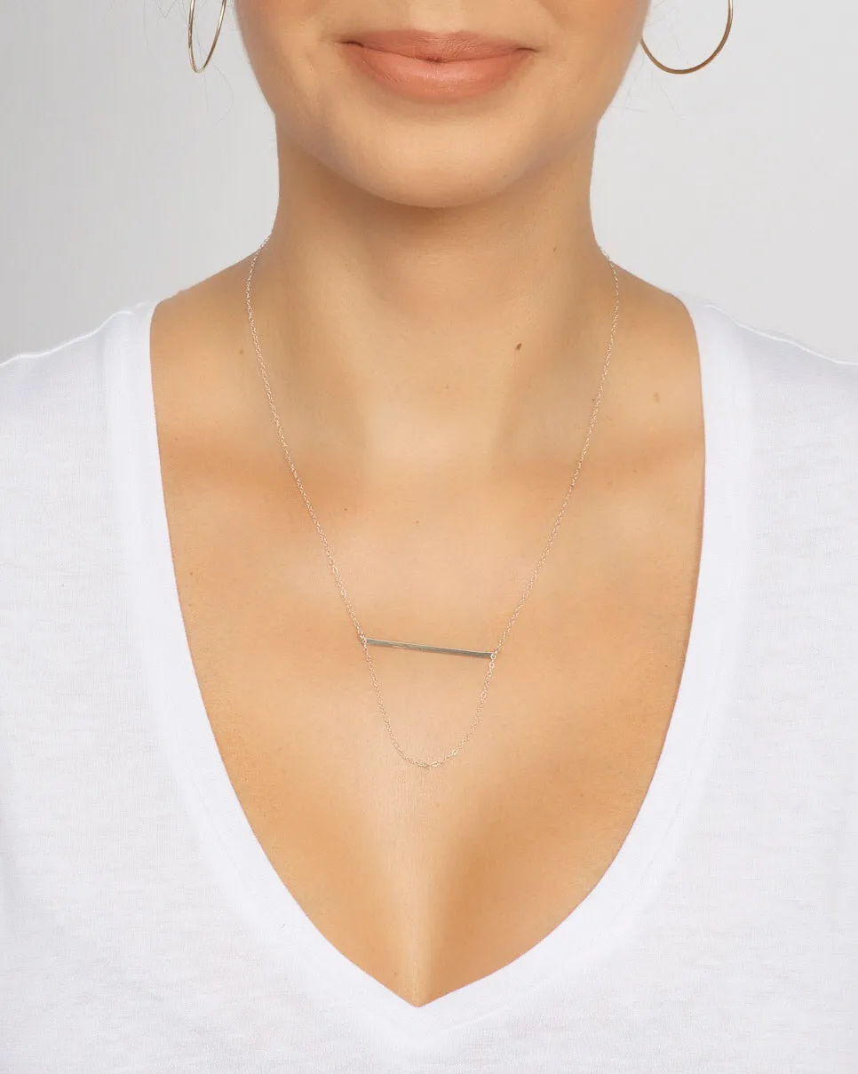 Rise The Bar Necklace, Sterling Silver