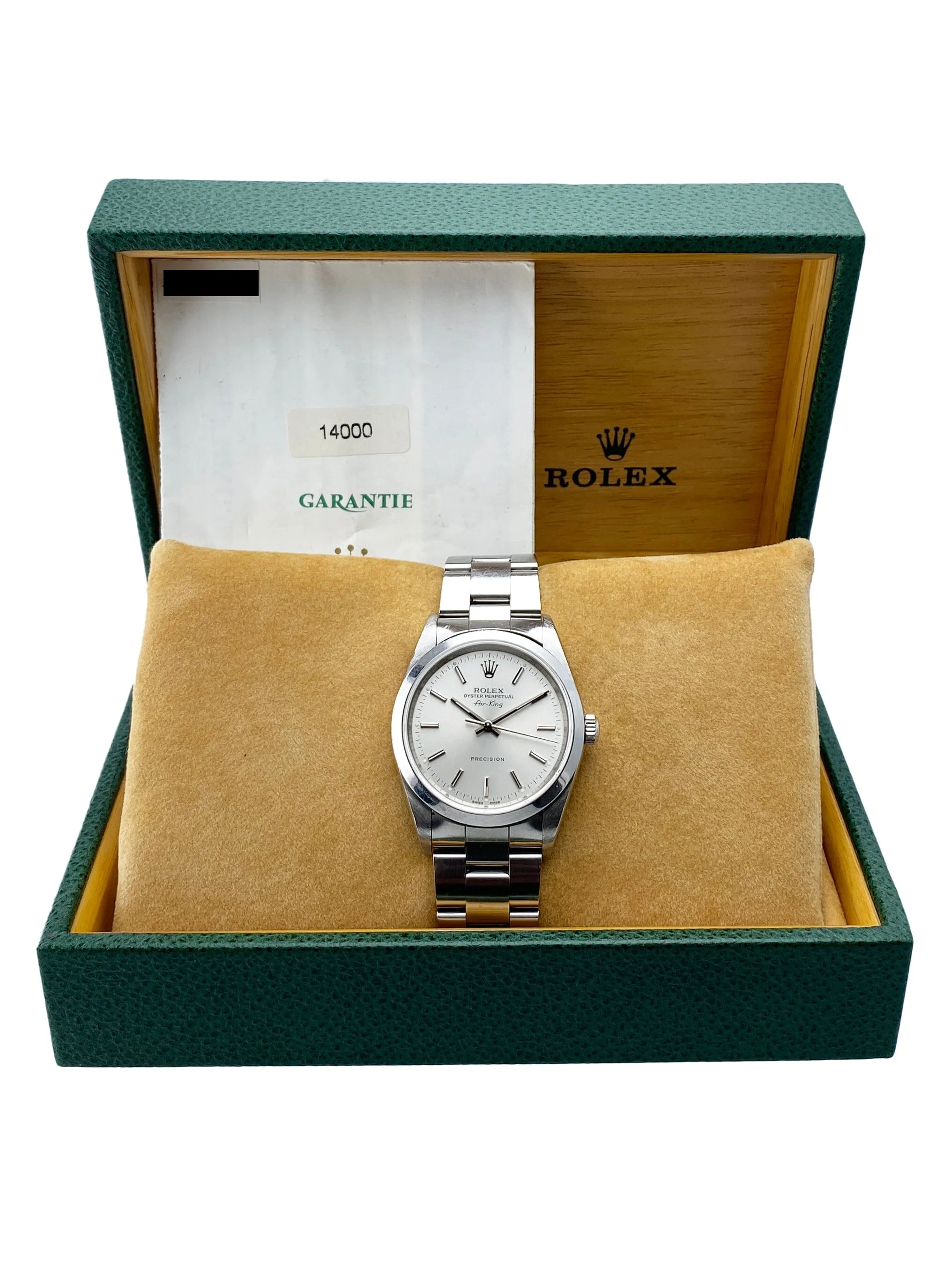 Rolex Air King Precision 14000 Mens Watch Box Papers