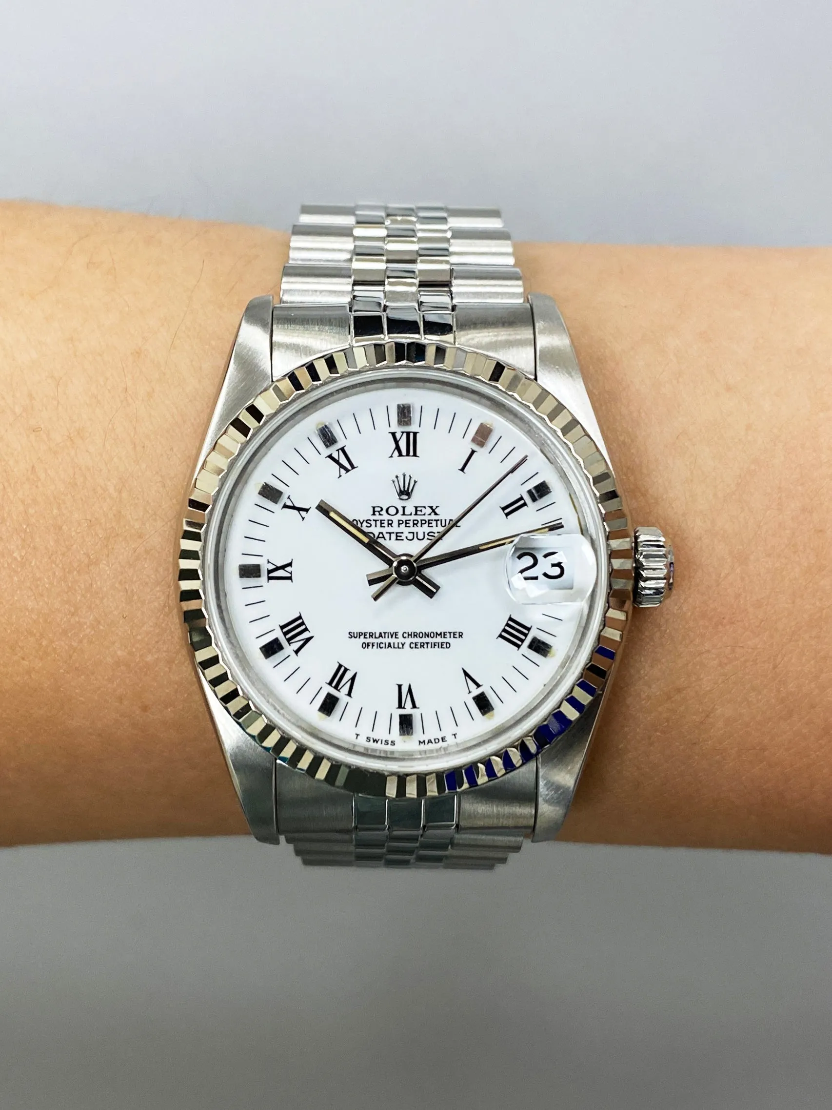Rolex Datejust 68274 White Dial Midsize Watch