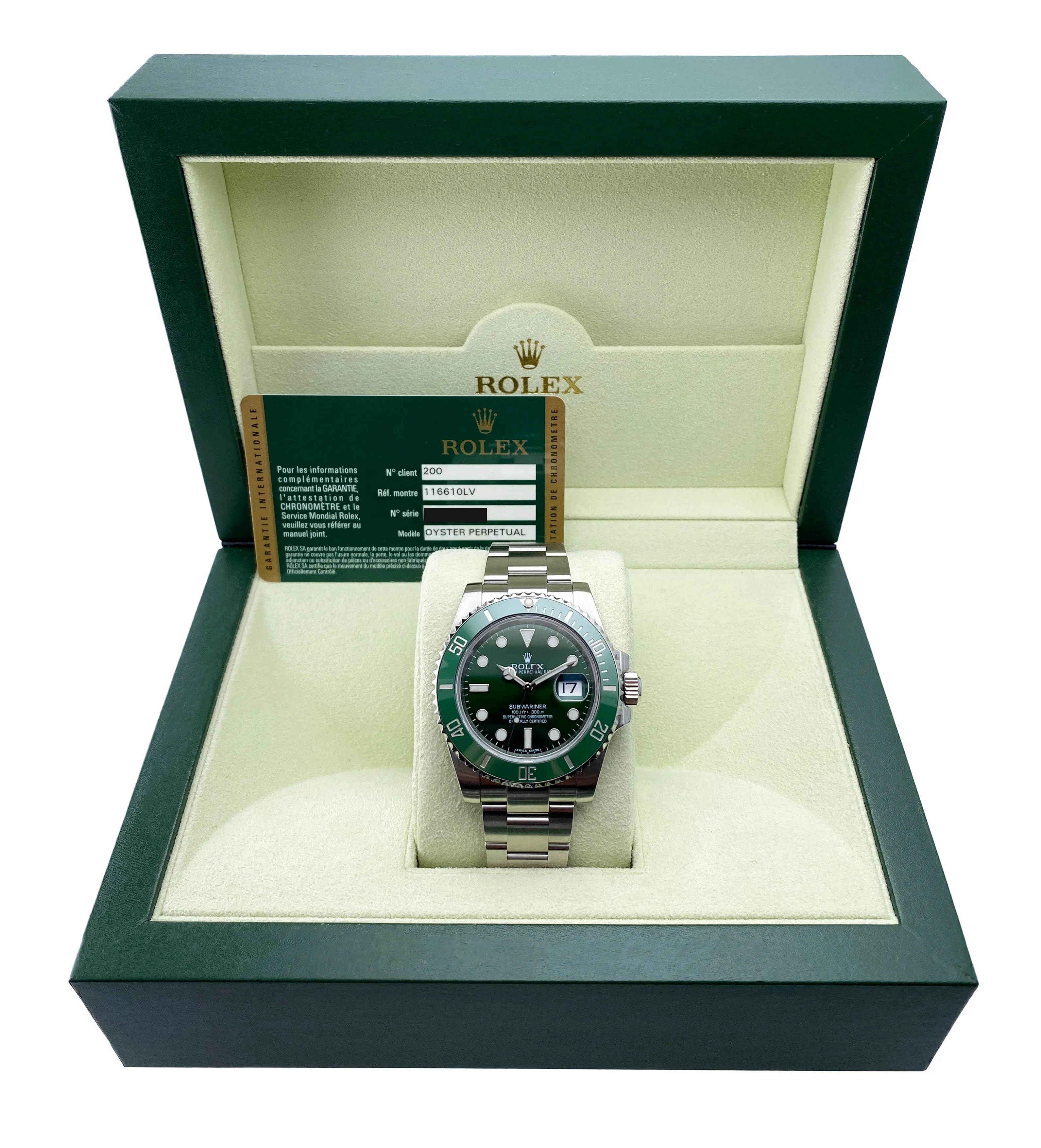 Rolex Submariner Date "Hulk" 116610LV Mens Watch Box Papers