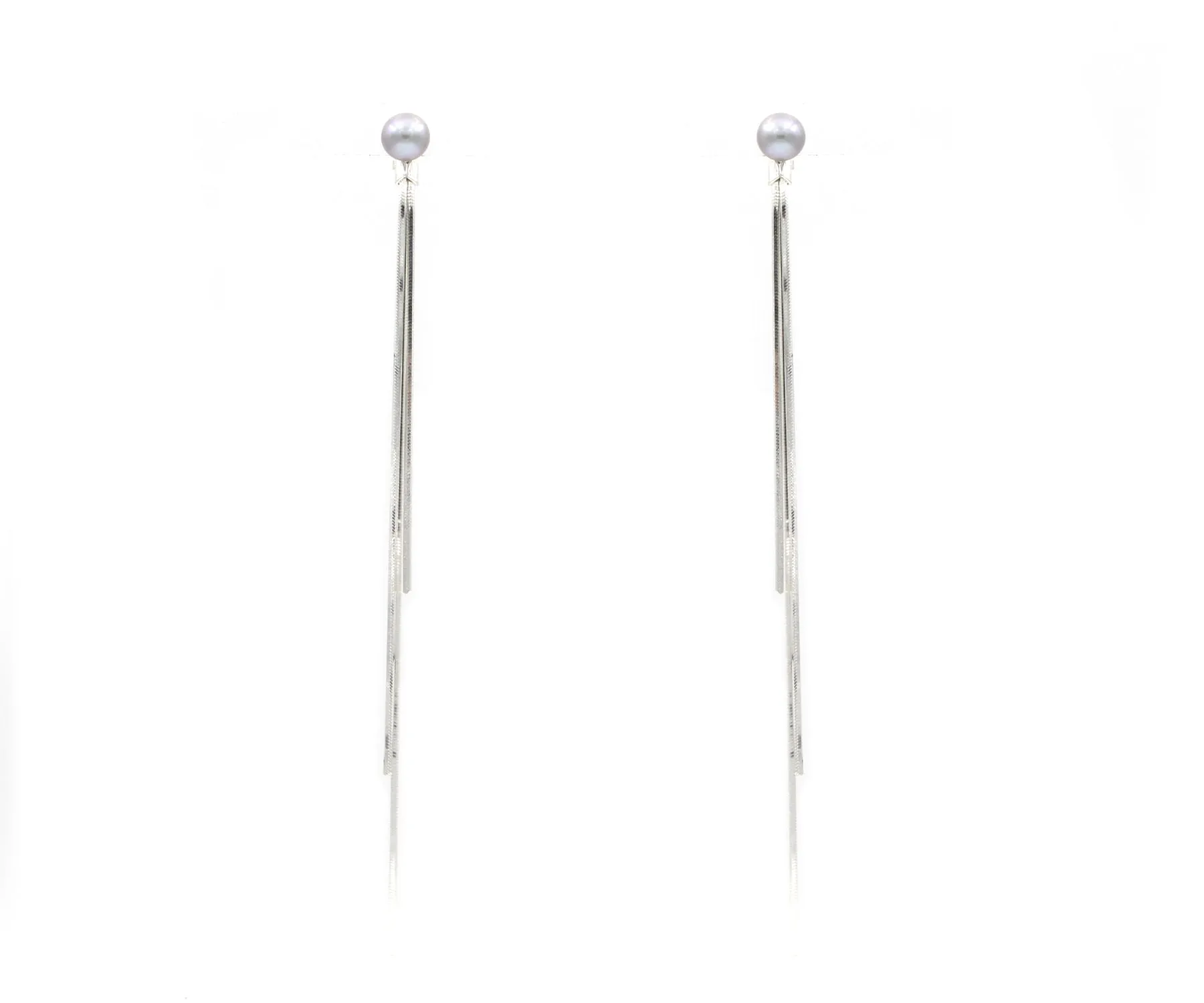 Rough Black Tourmaline Silver Tassel Jewelry Set