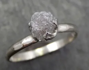 rough diamond engagement ring raw 14k white gold ring wedding diamond solitaire rough diamond ring byangeline 0659 Alternative Engagement
