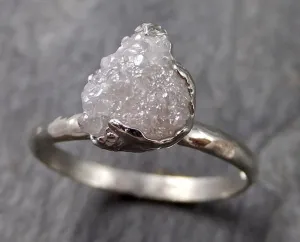 rough diamond engagement ring raw 14k white gold ring wedding diamond solitaire rough diamond ring byangeline 1110 Alternative Engagement