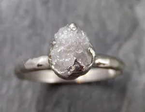 rough diamond engagement ring raw 14k white gold ring wedding diamond solitaire rough diamond ring byangeline 1112 Alternative Engagement