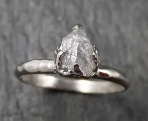 rough diamond engagement ring raw 14k white gold ring wedding diamond solitaire rough diamond ring byangeline 1370 Alternative Engagement