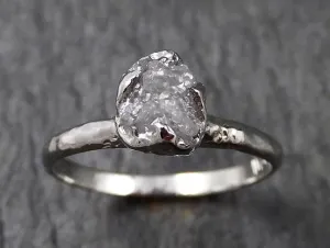 rough diamond engagement ring raw 14k white gold ring wedding diamond solitaire rough diamond ring byangeline 1374 Alternative Engagement