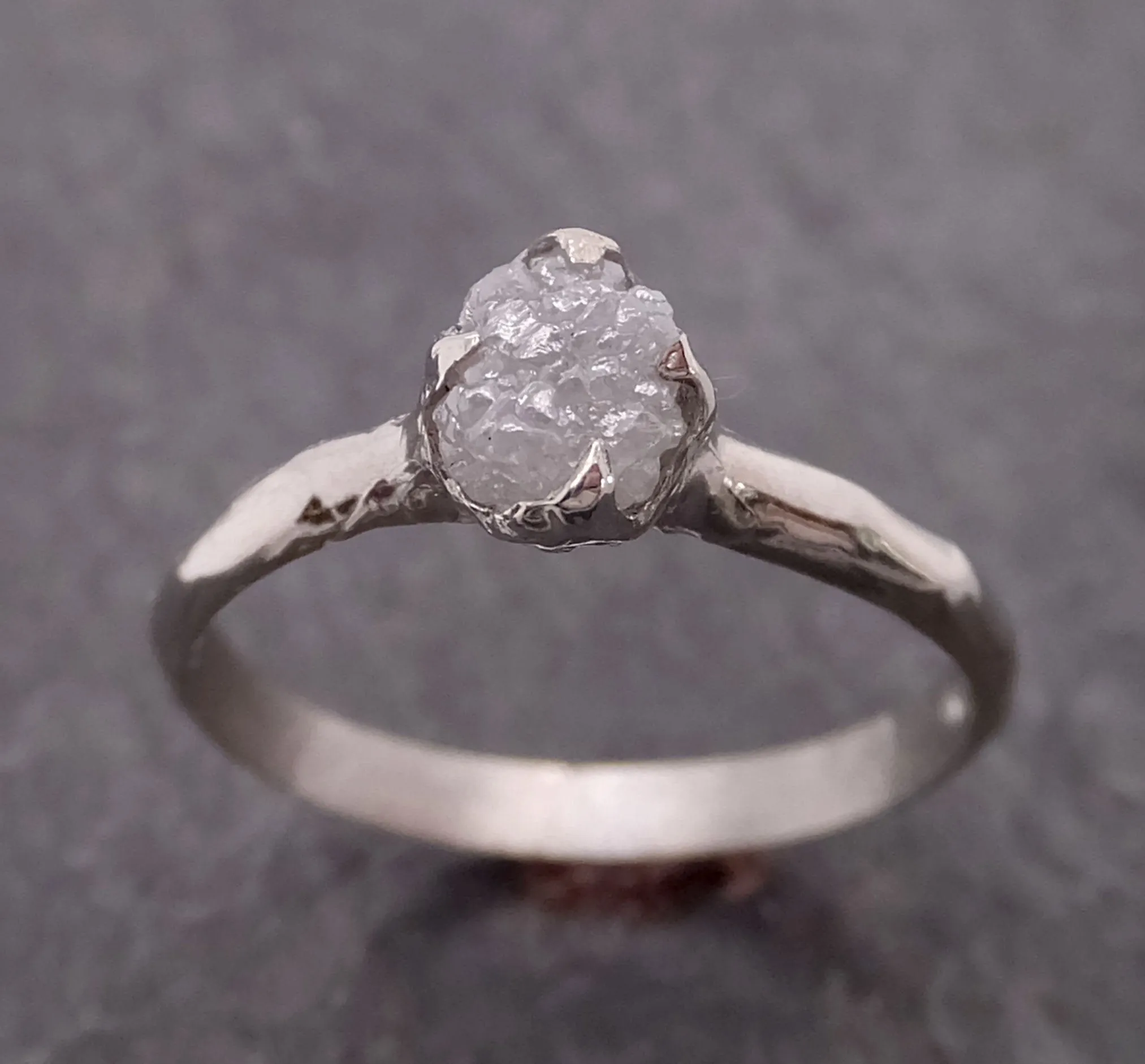 rough diamond engagement ring raw 14k white gold ring wedding diamond solitaire rough diamond ring byangeline 2117 Alternative Engagement