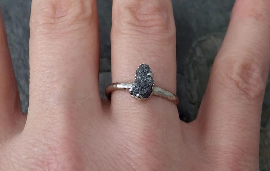 rough diamond engagement ring raw 14k white gold wedding ring wedding solitaire rough diamond ring byangeline 0271 Alternative Engagement