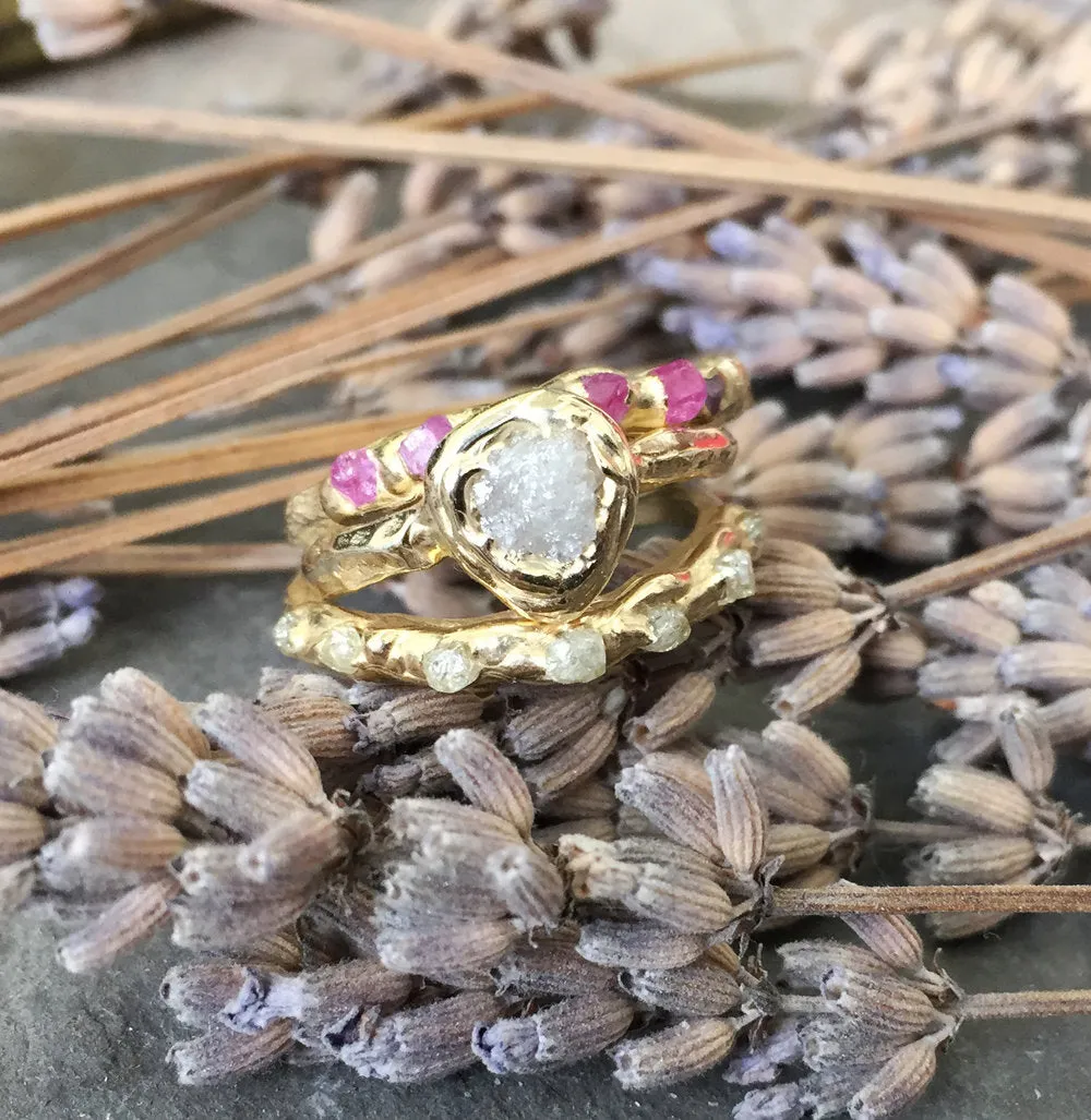 Rough Diamond Solitaire Ring