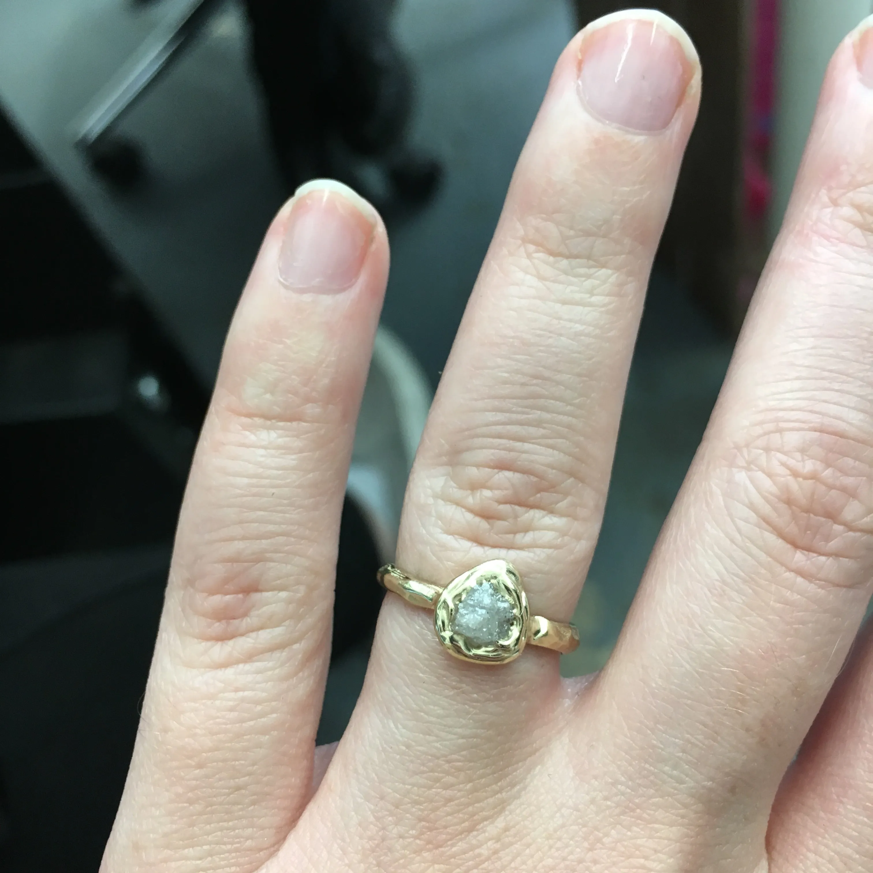 Rough Diamond Solitaire Ring