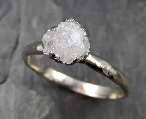 rough uncut diamond engagement ring rough diamond solitaire 14k white gold conflict free diamond wedding promise byangeline 0459 Alternative Engagement