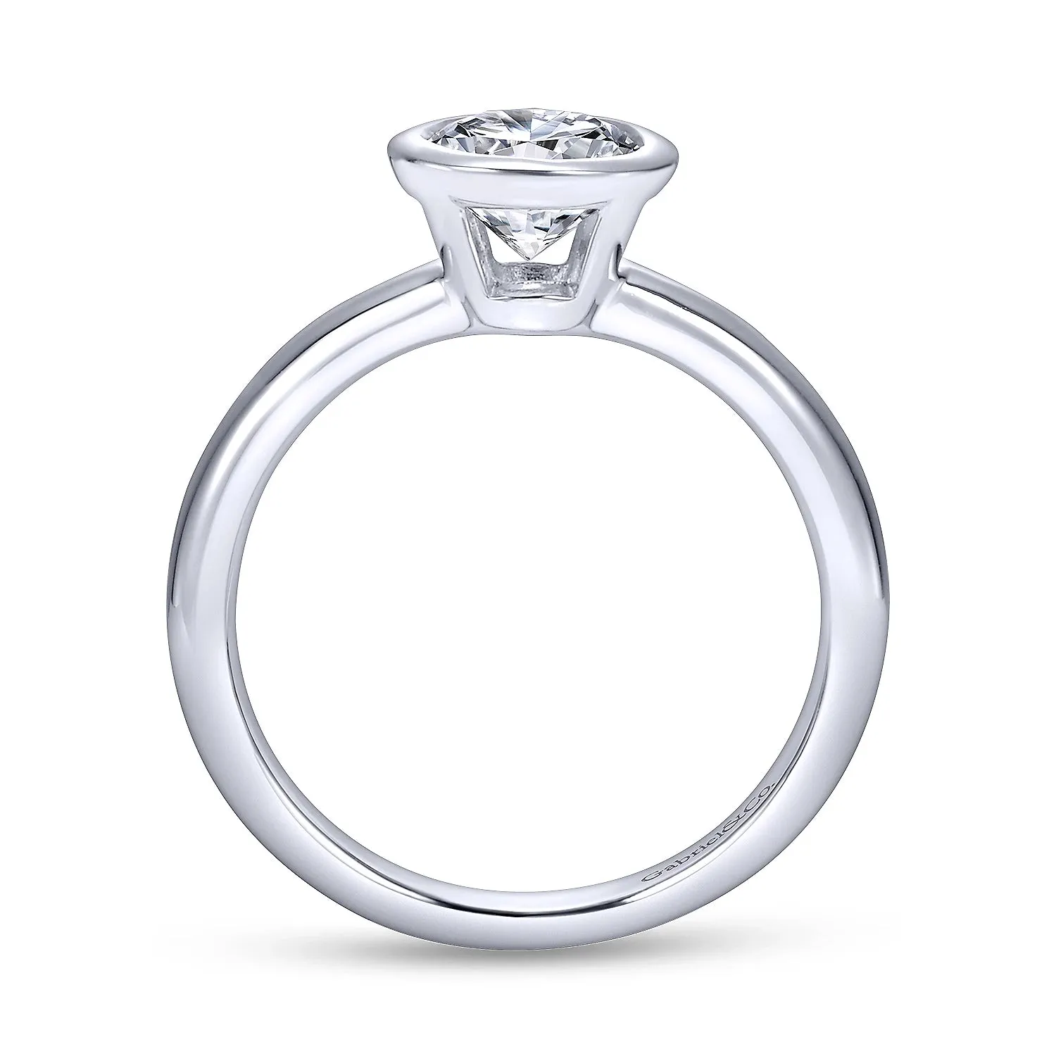 Round Bezel Diamond Solitaire Engagement Ring Mounting