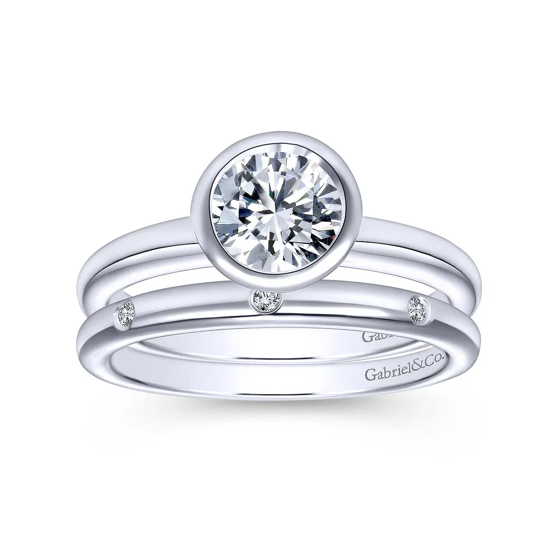 Round Bezel Diamond Solitaire Engagement Ring Mounting