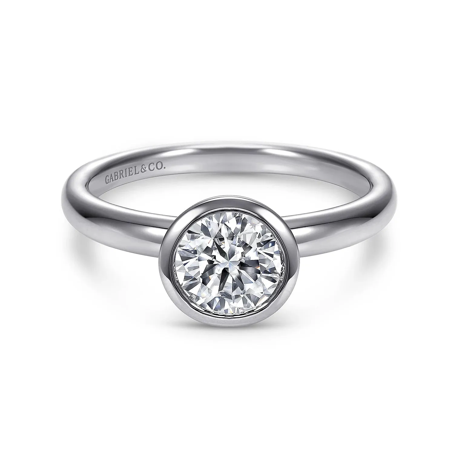 Round Bezel Diamond Solitaire Engagement Ring Mounting