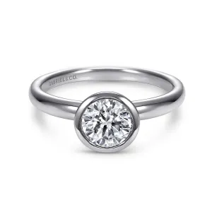 Round Bezel Diamond Solitaire Engagement Ring Mounting