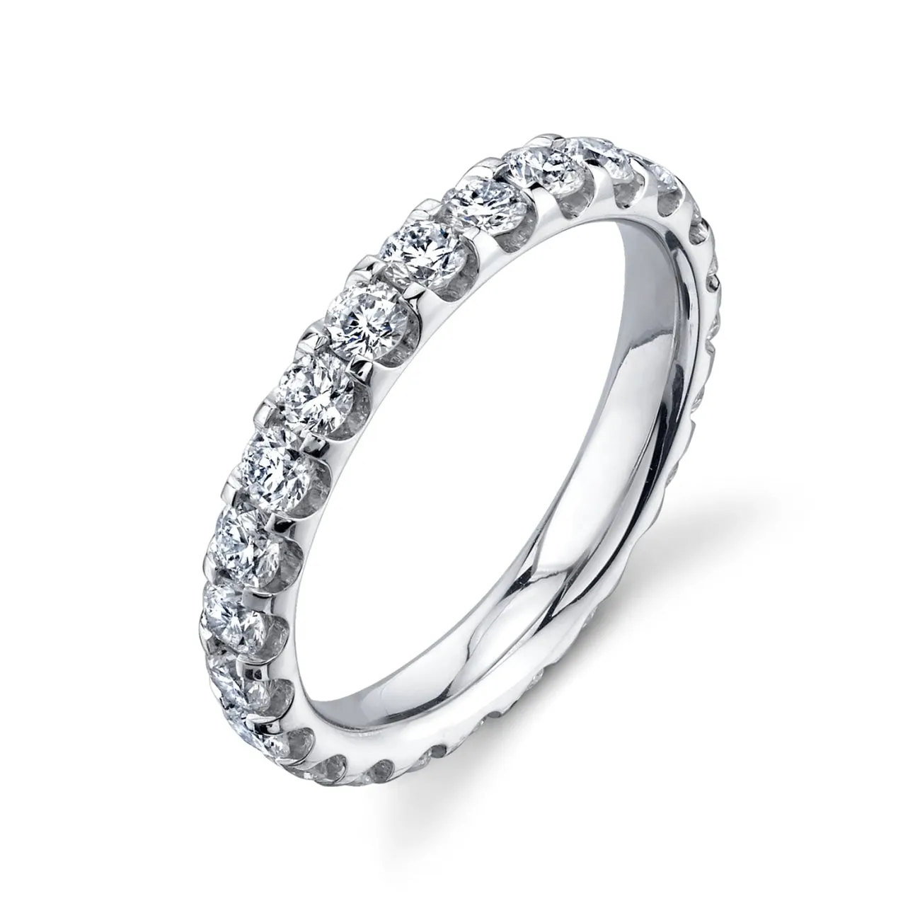 Round Cut 2.0ct Platinum Diamond Eternity Band Ring