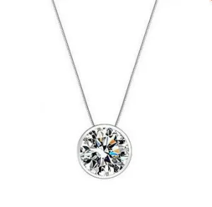 round design 925 solid sterling silver ladies pendant necklaces jewelry