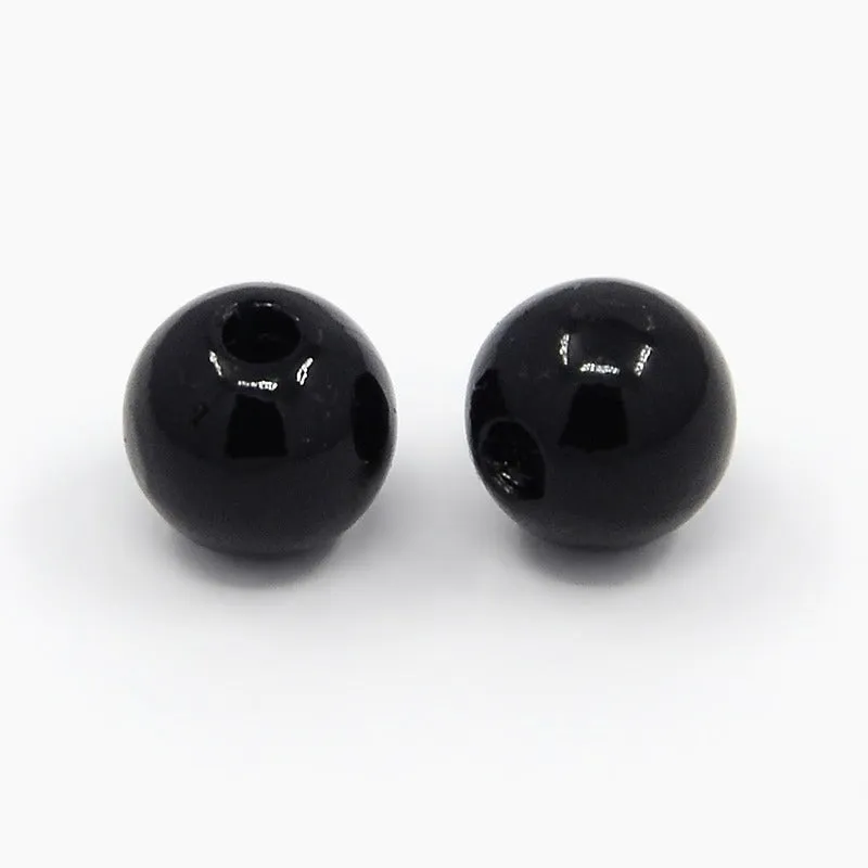 Round Plastic 2.5mm Black Pearl Per Gram