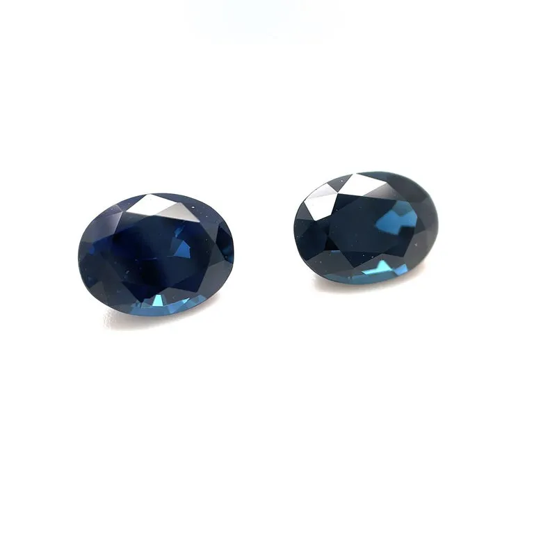 Royal Blue Sapphire Pair, 3.82 Carats Total, Loose Gemstones for Earrings
