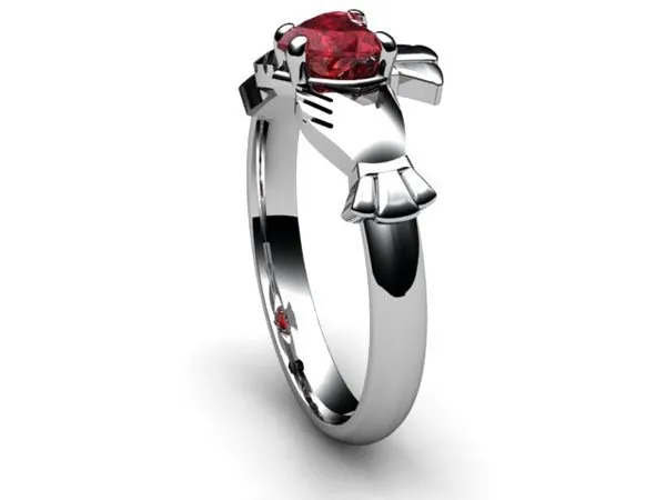 RUBY PLATINUM Claddagh Ring