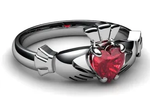 RUBY PLATINUM Claddagh Ring