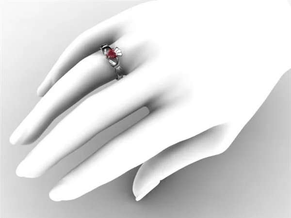 RUBY PLATINUM Claddagh Ring
