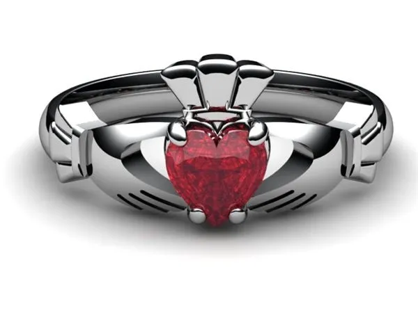 RUBY PLATINUM Claddagh Ring