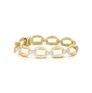 Sabel Collection Yellow Gold Link Diamond Bracelet