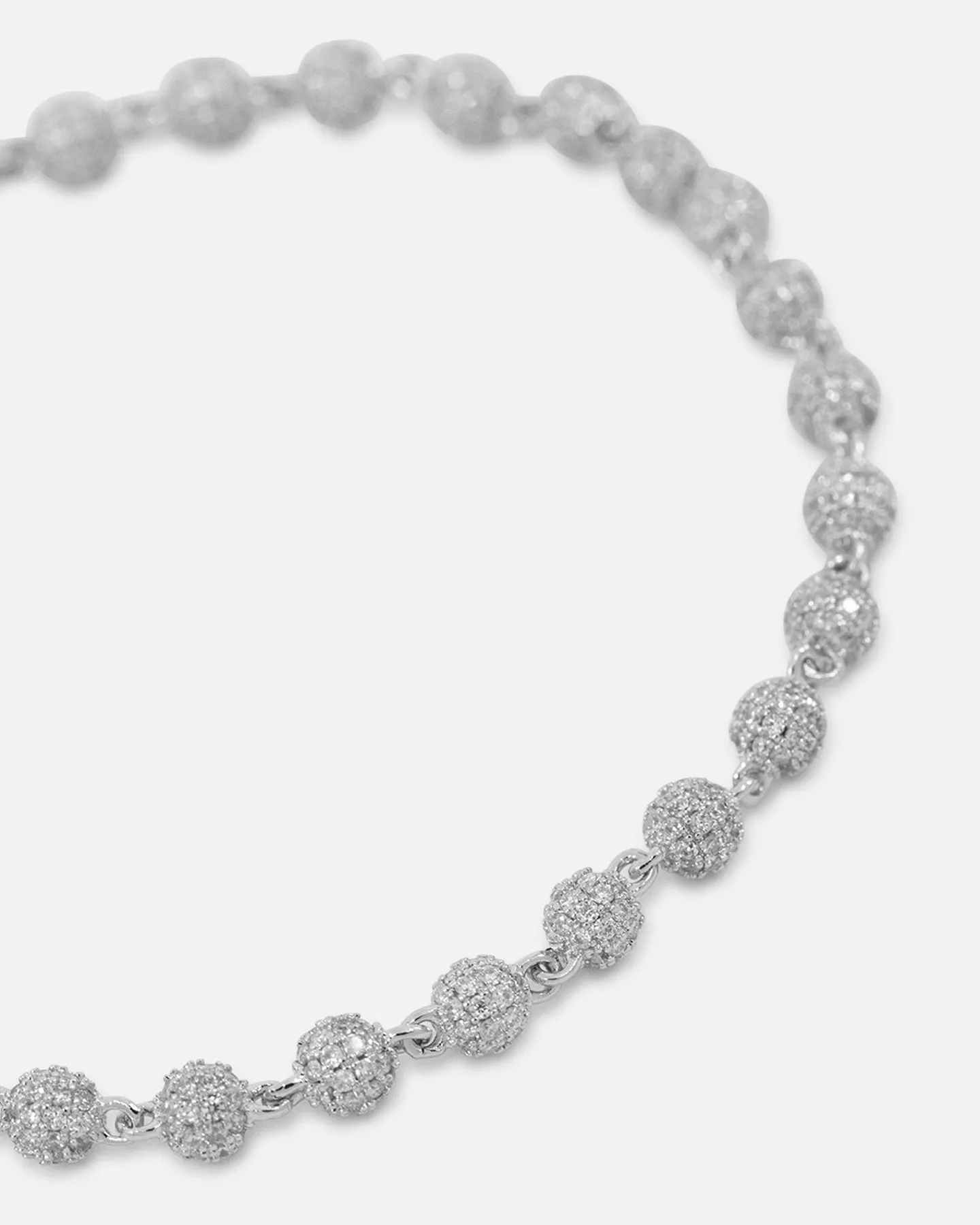 Saint Morta 4mm Iced Ball Bracelet White Gold