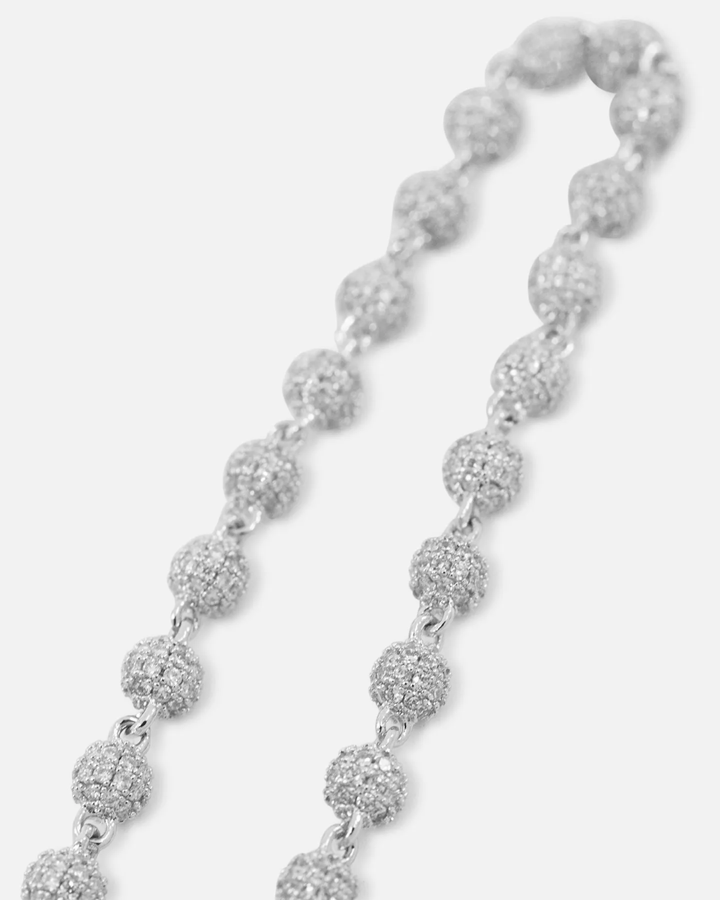 Saint Morta 4mm Iced Ball Bracelet White Gold